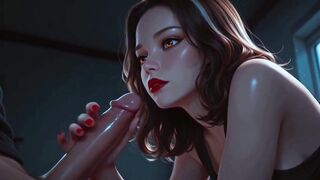 ATKINS HEAVEN - Roommate's Late Night Surprise - Sexy Brunette hair Makes U Cum In Her Throat Whilst Watching A Episode - [POV][VIRTUAL SEX][AI]