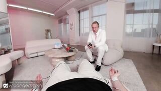 VR Bangers: Hot Blondies In Underware Suck Your Schlong And Bang Hard In FFM Fantasy Porn