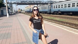 walks out of pants at the teach station