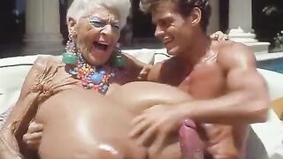 JAY7 Granny Sex Villa 03 - AI MOVIE SCENE - Unsightly old hag with heavy hooters and excited as hell suggests her tits and give a wild titjob