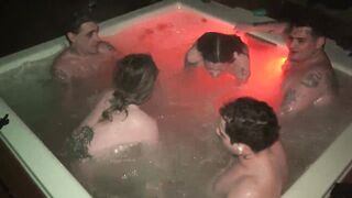 Jacuzzi Fuckfest! Sexy Foursome with Yael Stc, Keila Bassi, and El Nono - Knock Knock Club