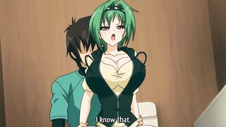 Green Haired Cutie Likes Using Her Massive Titties to Enjoyment a Large Weenie