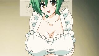 Green Haired Cutie Likes Using Her Massive Titties to Enjoyment a Large Weenie