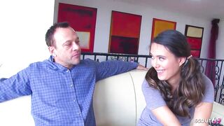 Tiny Teen eighteen with good Booty tricked to 1st Anal Sex by aged Dude with Large Knob