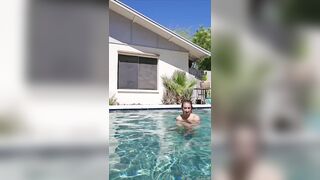 Poolside undress leads to hawt pleasure