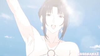 Anime mama with large breasts gives blow job and screwed (UNCENSORED)