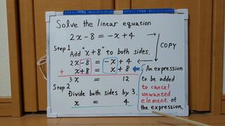 Tokyo 2024-first [1]Q4 Solve the linear equation.[JapanMath]