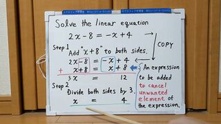 Tokyo 2024-first [1]Q4 Solve the linear equation.[JapanMath]