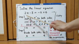 Tokyo 2024-first [1]Q4 Solve the linear equation.[JapanMath]