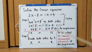 Tokyo 2024-first [1]Q4 Solve the linear equation.[JapanMath]