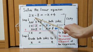 Tokyo 2024-first [1]Q4 Solve the linear equation.[JapanMath]
