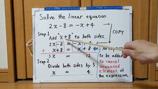 Tokyo 2024-first [1]Q4 Solve the linear equation.[JapanMath]