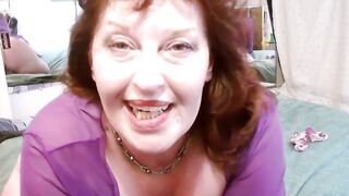 V 368 Curvy Dawn smokin' in purple sheer robe with an climax to chase