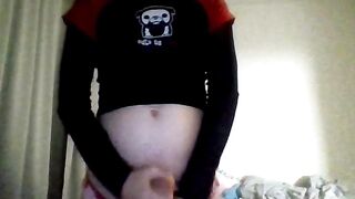 Rock beauty plays with her hard rod