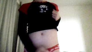 Rock beauty plays with her hard rod