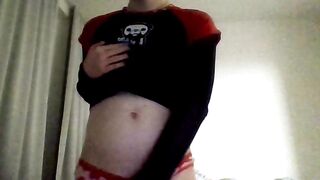 Rock beauty plays with her hard rod