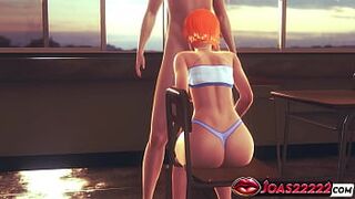 Sexy Redhead Gwen In Bikini Sucks Ramrod Deepthroat - Large Booty & Melons in CG Animation Sweetheart Choose two