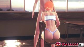 Sexy Redhead Gwen In Bikini Sucks Ramrod Deepthroat - Large Booty & Melons in CG Animation Sweetheart Choose two