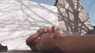 Hard Masturbation Outdoor Athletic studs, Large Penis hot Tugjob, Foot, Booty, Large studs - Caballero Hawt