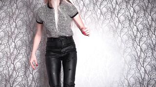 This guy pees and cums on my leather garments and I leave it overnight