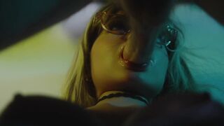 (Zelex) Hot doll gets a load on her glasses