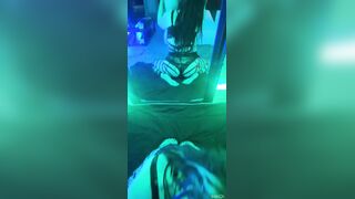 Sucking wang and getting spanked with a thong