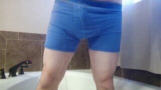 Being ribald at home void urine filling up my boxers gets me strong.