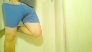 Joy pissing in the shower previous to I cum