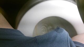 Pissing boxers on the lavatory