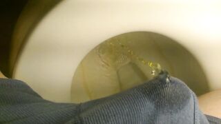 Pissing boxers on the lavatory