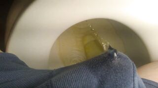 Pissing boxers on the lavatory