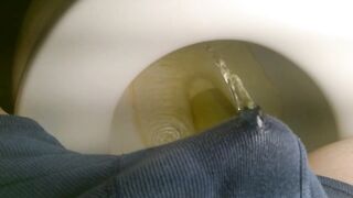 Pissing boxers on the lavatory