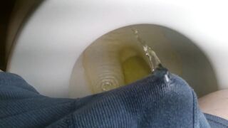 Pissing boxers on the lavatory