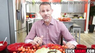 Cuckold spouse sharing wife with Thanksgiving Day guest