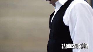 Stepmom caught her redhead stepdaughter riding her stepdad's large penis