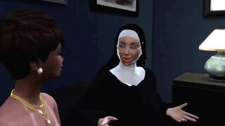 SIMS 4: 3 t-girls take on some slutty nuns