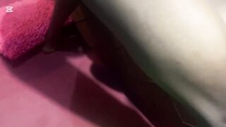 Ebony black lady ride on large wang