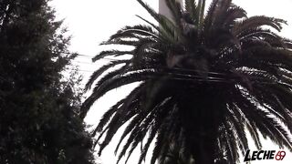 Large booty Spanish gal screwed on TV set