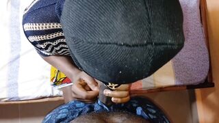 Black teen struggling to take large cock