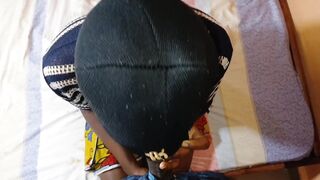 Black teen struggling to take large cock