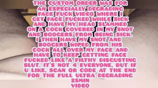 OBSCENE DISGUSTING SNOT FACED GONZO big beautiful woman DEGRADED & FA BIT OF BUTTED BEYOND HUMILIATION