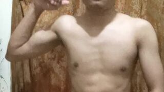 oriental hunk with large jock masturbation until cum