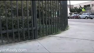 Nasty Teen Flashing her Ass on the Street and Playing with herself