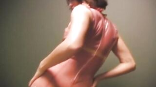 Latex Disrobe Tease and Snatch Rubbing