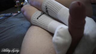 Hot Footjob In Lengthy Socks ???? - Miley Grey