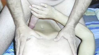 My boyfriend bang my snatch and cums on my abdomen