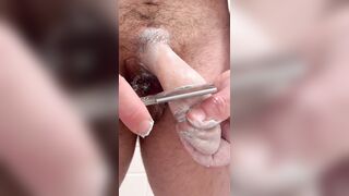 Phalloplasty - ASMR shave my penis and balls - full vid (1.5 hrs) and cum on OF