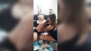 Bewitching snatch licking at my stepdad's abode