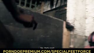 German femdoms torture their feet puppets