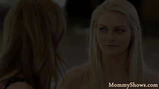 Busty milf fingering her stepdaughters cunt 